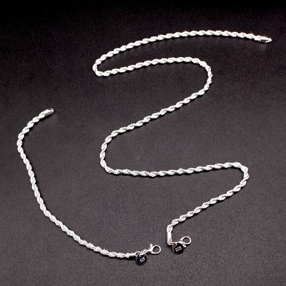 925 Silver Plated Diamond Cut Necklace & Bracelet Set VTG Fashion Birthday Gift - Picture 1 of 9